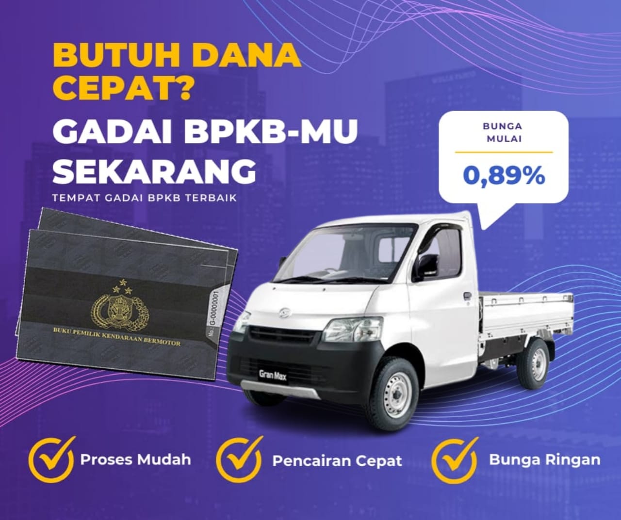 Kredit Jaminan BPKB Mobil Granmax Pickup Dapat Dana Berapa? Seperti Ini Simulasinya